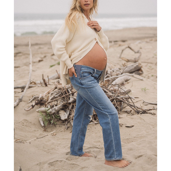 Hatch 'The Boyfriend' Blue Cotton Maternity Denim Jean Size 26 - Picture 1 of 4